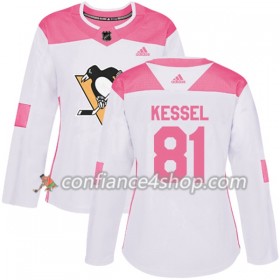 Adidas Maillot de Hockey Pittsburgh Penguins Phil Kessel 81 2017-2018 Blanc Rose Fashion Authentic - Femme